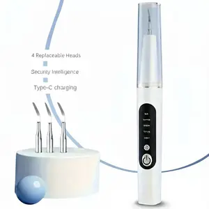 Electric Teeth Cleaner Dental Scaler with 4 Replaceable Heads for Calculus Plaque Stain & Tartar Removal Whitening Mode Oral Care Tool