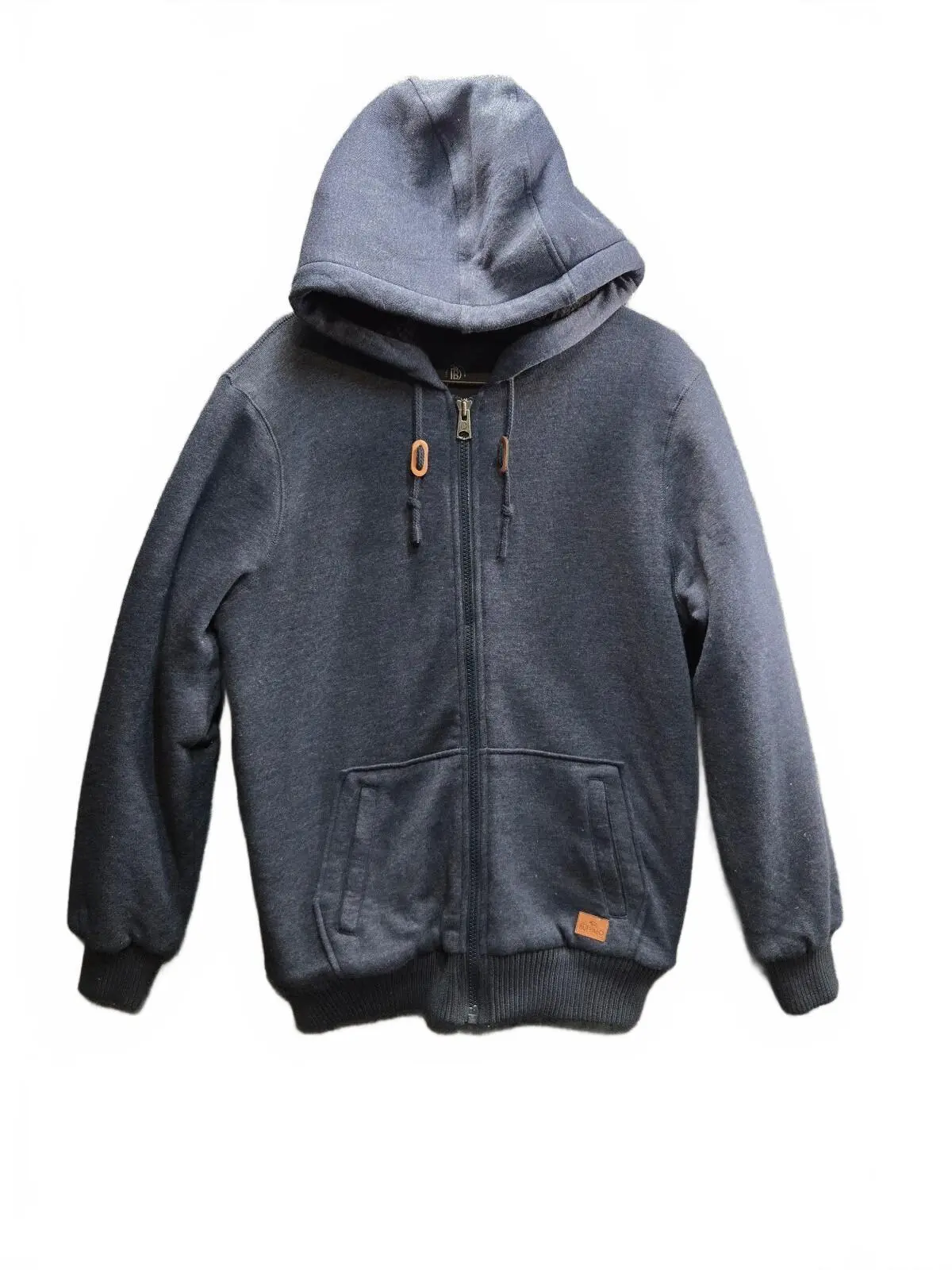 Buffalo David Bitton Menswear Men's Medium Navy Blue Hooded Sweatshirt, Casual Tops, Ribbed Hem