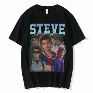 Steve Harrington T-shirts Men's Graphics Print T- shirt Unisex Short Sleeve unisex Pure Cotton T Shirt Harajuku Streetwear IOW