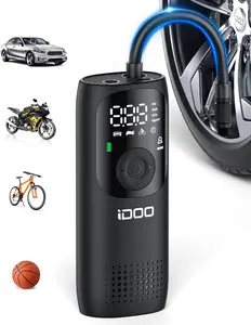 iDOO Cordless Tire Inflator, Portable 150PSI Air Compressor with Pressure Gauge & LED Light, Quick Inflation for Car Tires & Balls,FathersDayGift