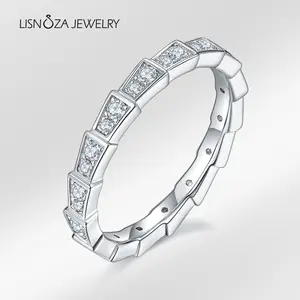 【#23 Mechanical Snake Ring】Synthetic Moissanite Mechanical Snake Ring in 925 Silver,0.5ct