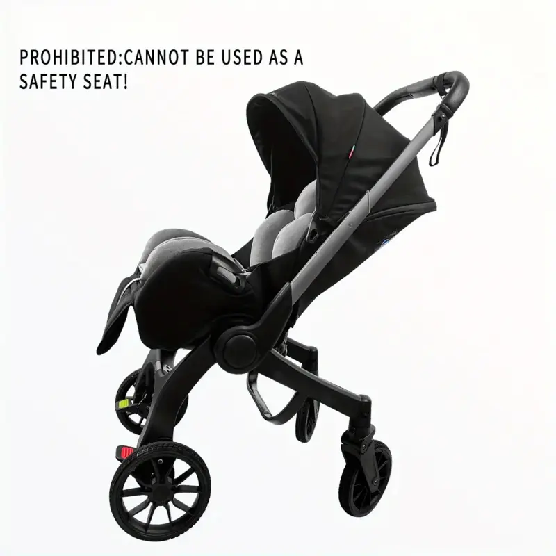 Foldable Bidirectional Baby Stroller with Adjustable Sunshade Roof, Metal Frame, Comfortable Fabric, Strollers for Babies (Black Friday Travel Edition)