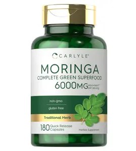 Carlyle Moringa Oleifera | 180 Capsules | Non-GMO and Gluten Free Supplement | Complete Green Superfood | from Moringa Leaf Powder