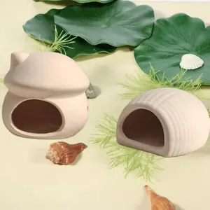 Aquarium Decorative Stone, Ceramic Hideout Cave for Betta Fish Tanks – Shelter for Breeding, Resting & Playing, Suitable for Fish, Shrimp, Turtles, Crabs (Small/Medium Tanks)