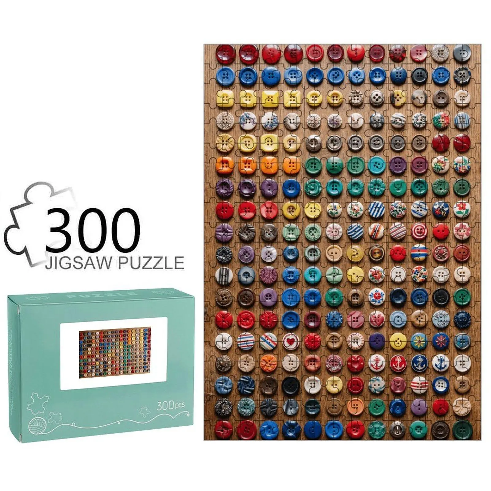 Retro Colorful Print Assorted Buttons - Multi-Size Pack, Mixed Resin-Metal-Wood Materials, Durable Embellishments for DIY Crafts, Clothing Sewing, Mixed Materials