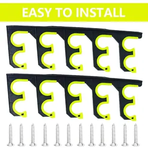 Pair of Lure Rod Hangers, Wall-Mounted Garage Fishing Rod Rack, Durable Fish Rod Support, Ideal for Storage & Organization