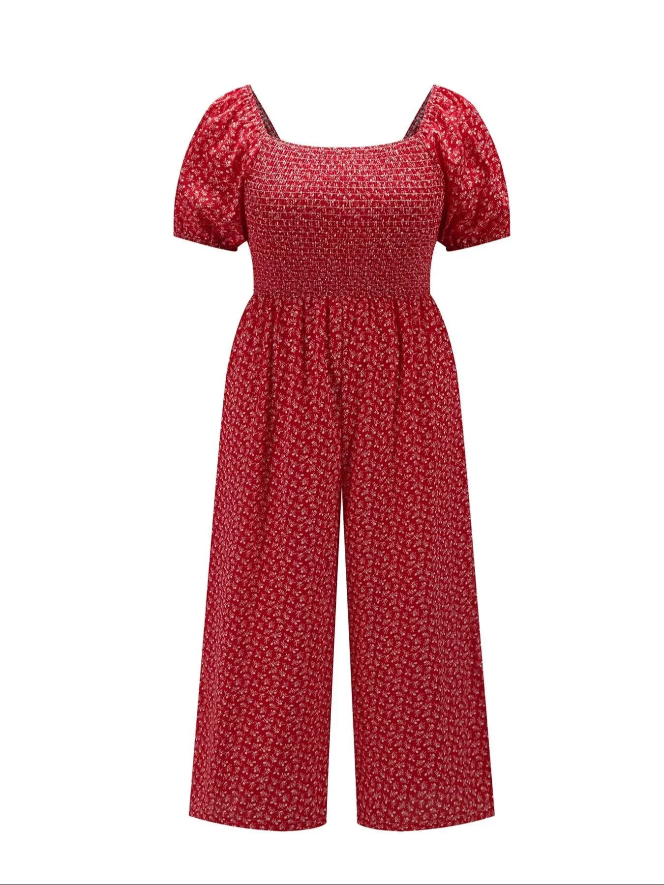 Women's Plus Size Floral Bohemian Boho Romper Slim Fit Ruched Fashion Casual Summer Style, Comfortable One-Piece Floral Print Jumpsuit for Everyday Wear, Womenswear