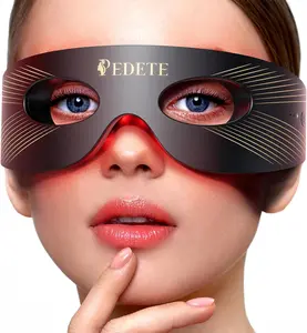 Pedete Red Light Therapy Eye Mask for Men Women 3 Modes Under-Eye Massager for Fine Lines Bags Dark Circles Effective Eye Care with 4 Wavelength Technology