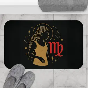 Virgo Zodiac Bath Mat, Astrological Home Decor, Bathroom Accent Rug, Zodiac Gift for Her, Astrology Bath Accessories