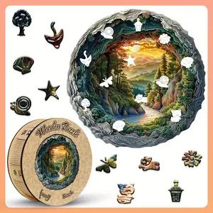501 Forest Animal Alien Jigsaw Puzzles, Wooden Box Brain Teasers, Educational Toys for Kids, Perfect Gift for Birthdays & Holidays