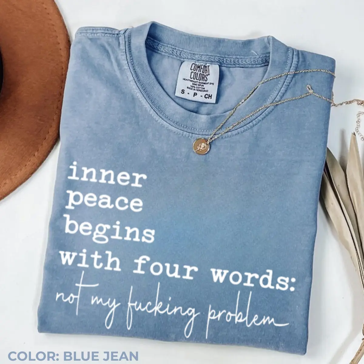 Comfort Colors Sarcastic Shirt, Inner Peace Begins With Four Words Shirt, Shirts With Sayings, Funny Quotes T-shirt, Silly Shirt, Gag Shirt