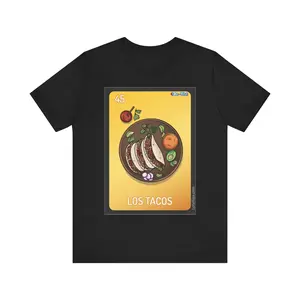 Los Tacos T-Shirt Loteria Tshirt Taco Lovers Casual Shortsleeve Crewneck