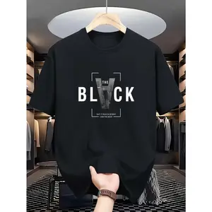 T-shirt with inverted A design, the overall style is trendy and personalized, Suitable for men, women, mothers and friends, couples, fashionable and loose, youthful and energetic, men's short-sleeved round neck street style T-shirt summer and spring, cas