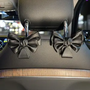 2PCS Cute Bow Car Seat Hooks – Back Seat Hangers for Bags & Groceries, Keep Your Car Organized