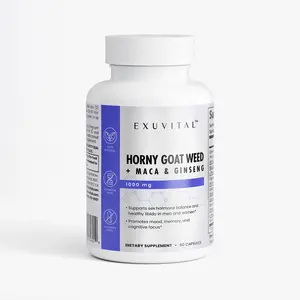 Exuvital Goat Weed Blend 1000 mg with Maca Root & Ginseng 60 Capsules for Vitality Stamina Support Traditional Chinese Medicine Formula