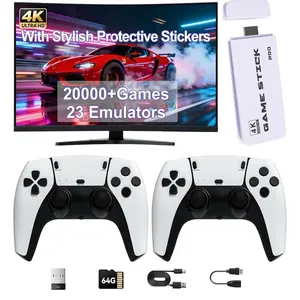 Retro Gaming Console with 20k+ Classic Games & 23 Emulators, 4K HDMI Plug & Play Retro Game Stick for TV, Includes Dual 2.4G Wireless Controllers (64GB)