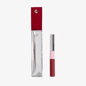 Telenovela Lips, Long-lasting Lipstick Duo, Bold Red Matte & Hydrating Shiny Glossy LipGloss Combo with Vegan Leather Case, By Anna Sarelly