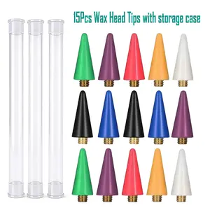15pcs DIY Diamond Painting Brush Replacement Heads, 5D Diamond Art Pen Tips with Storage Box, Rotating Drill Pen Accessories