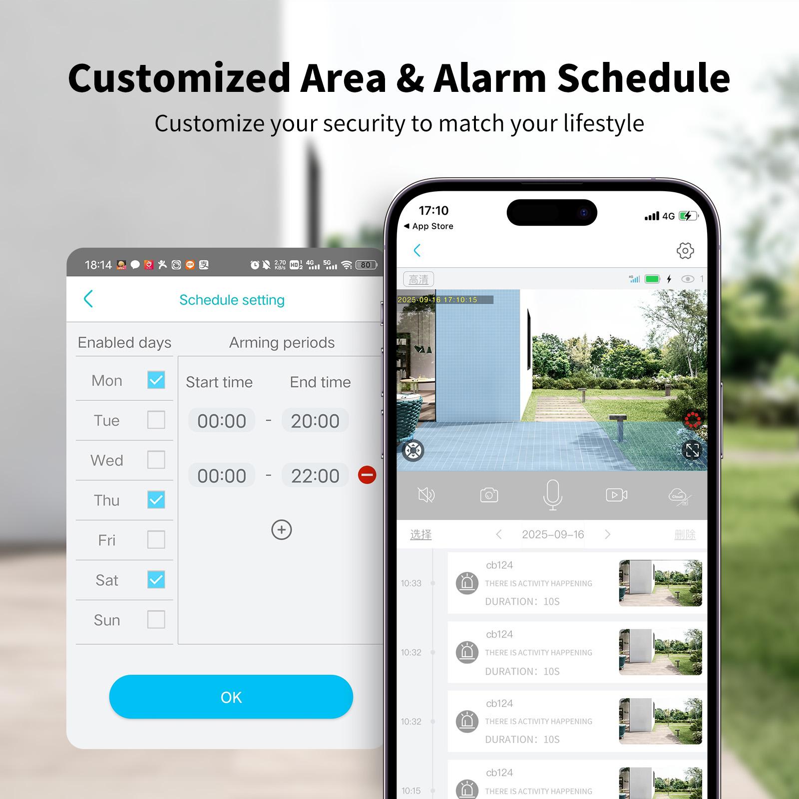 4G LTE Cellular Solar Surveillance Black Security Camera – 2K HD Video 360° View,NoWiFi, Remote APP Controlled,WaterProof,MotionActivated, NightVision, 4GData Card Included (Data refill is required for Unlimited 4G data usage) Connection