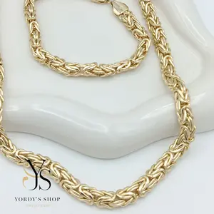 Yordy Unixes Fashion Choker Set with Knot Design and Hammered Link 14K Gold Plated Elegant Geometric Style Statement Necklace