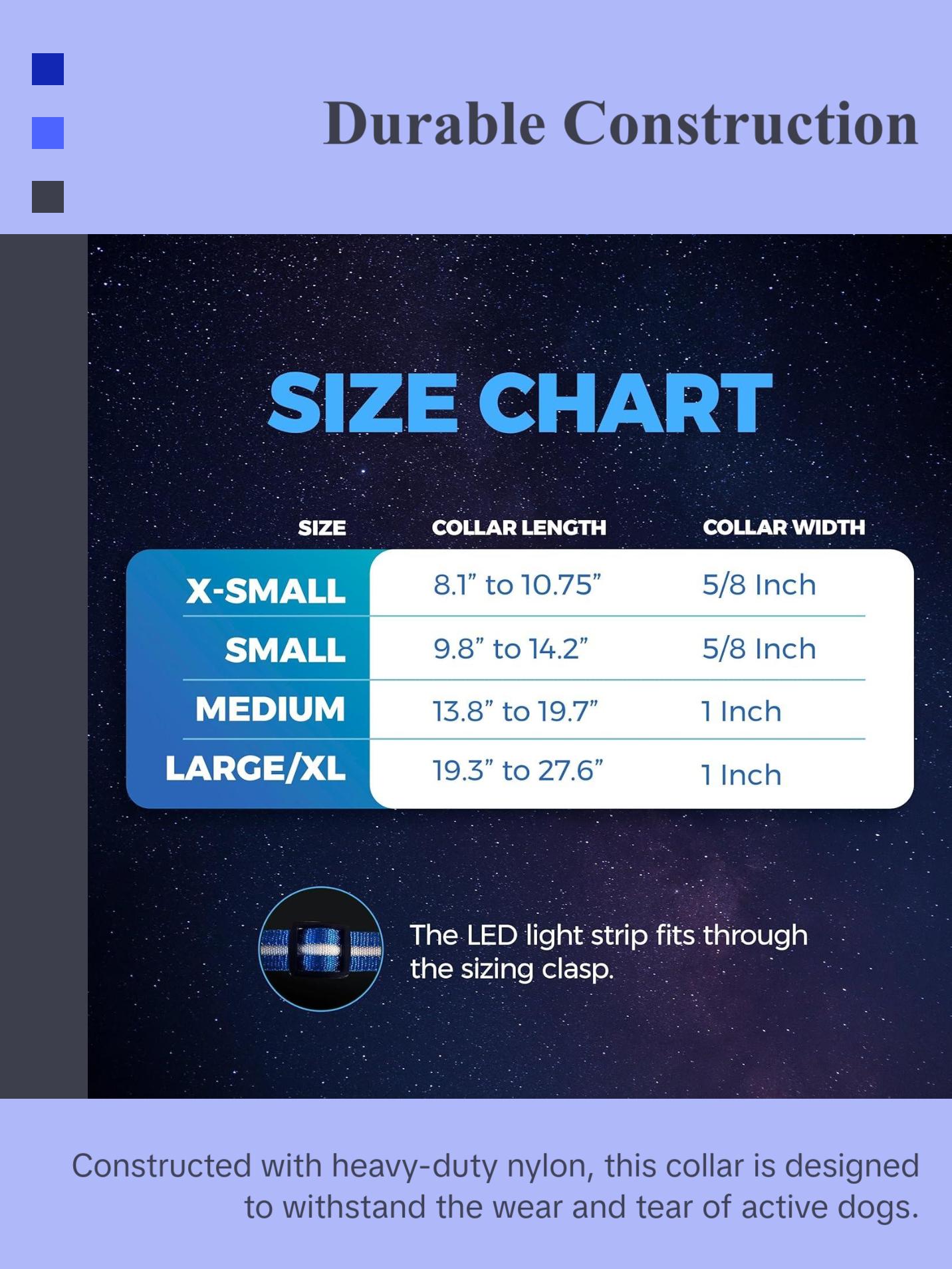 BLAZIN Brightest LED Dog Collars – The Original LED Collar Offering 1,000 Feet of Visibility – USB Rechargeable, Waterproof Design for Enhanced Safety During Nighttime Walks – Proudly Made in the USA Blazin