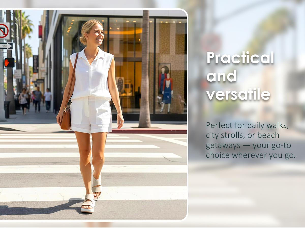 Vilanva Womens Platform Walking Sandals with Arch Support Comfortable Orthotic Wedge Sandals for Plantar Fasciitis Relief Casual Criss Cross Strappy for 2026 Summer trendy Outfits