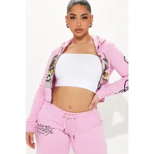 Ed Hardy New York Eagle Zip Front Hoodie - Pink 4