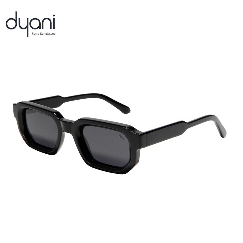 Dyoni The Royce Retro Sunglasses - Chunky Square Frame with Sculpted Edges & Tinted Lenses for Unisex Comfort