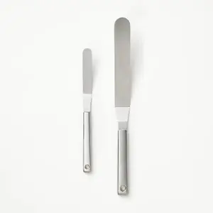2pk Stainless Steel Icing Spatula Set Silver - Figmint™: Offset Frosting Knife for Baking, Dishwasher-Safe