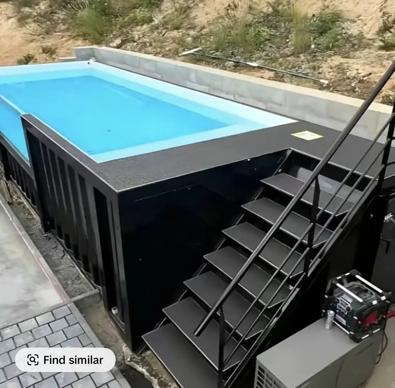 20ft Shipping Container Swimming Pool with Convenient Side Staircase Brand new
