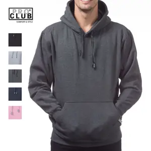 PROCLUB Men's Heavyweight Pullover Hoodie PRO CLUB Fleece Hooded Sweatshirt 2 Slash Pockets Casual Pullover Hoodies Heavy Comfy Cotton Warm
