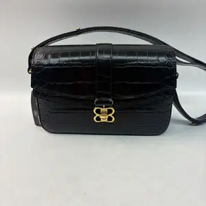 Pre-owned Calfskin Crossbody Bags Balenciaga Embossed Lady Small Flap Shoulder Bag