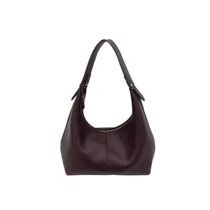 Women's Leather Hobo Bag, Soft Pebbled Leather Shoulder Purse with Zipper Closure, Classic Casual Handbag for Daily Use & Trendy Style