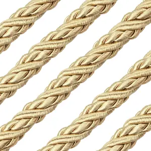 10 Yard 3/8''(1cm) Twisted Trim Cord Rope 10mm Nylon Twisted Cord Thread String for Home Decor Crafts Making and Costume Crafting (Gold)