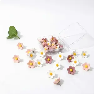 20pcs Flower Thumbtacks, 3 Colors Cute Office Decor, Ideal for Women's Corkboards, Photo Walls, Maps, Christmas Decoration