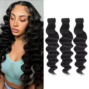 Indian virgin loose wave natural human hair bundles