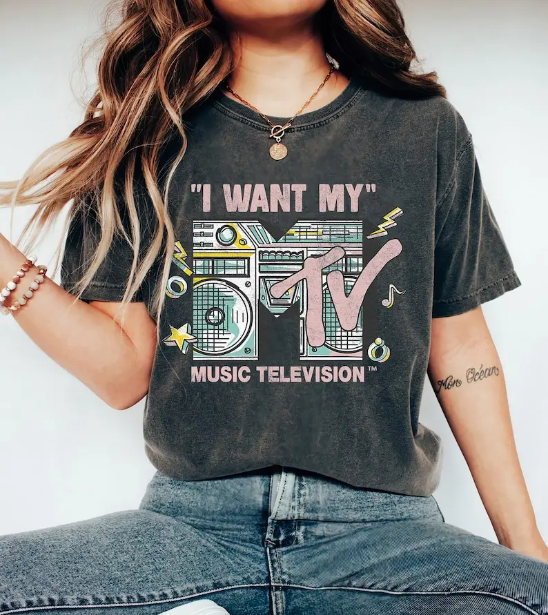 MTV Retro Boombox Graphic T-Shirt, Music Tee MTV Retro Boombox Graphic T-Shirt, Music Tee