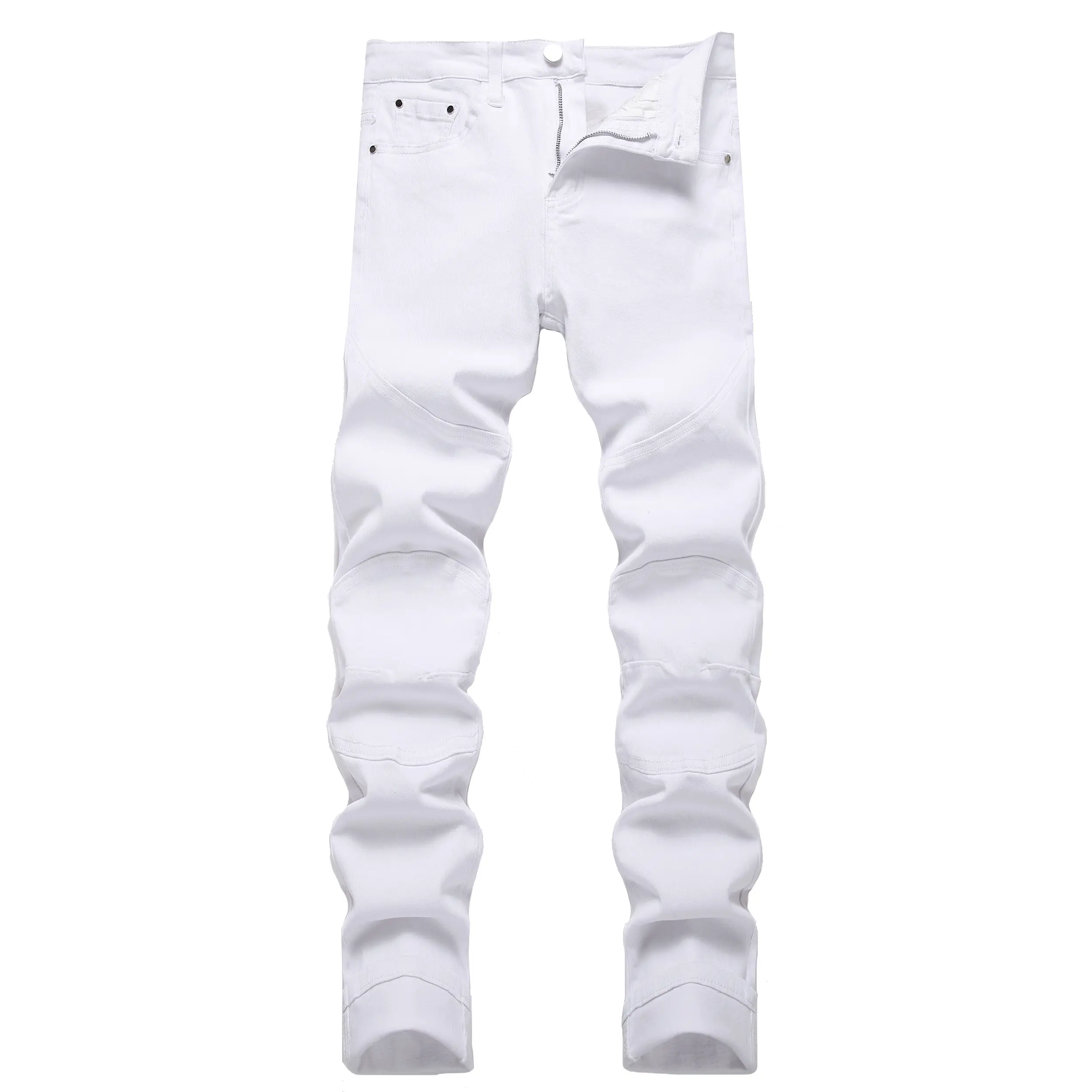 JUNBAOSS 2026 men’s slim-fit stretch skinny jeans, ripped distressed straight-leg denim pants with a comfortable flex waist; classic street-style cotton fabric jeans with pockets, natural hipster personalized stylish trousers/jeans.