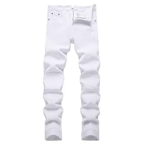 JUNBAOSS 2026 men’s slim-fit stretch skinny jeans, ripped distressed straight-leg denim pants with a comfortable flex waist; classic street-style cotton fabric jeans with pockets, natural hipster personalized stylish trousers/jeans backtoschool.