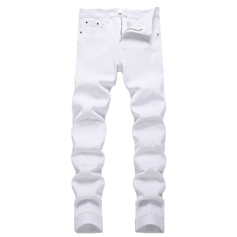 JUNBAOSS 2026 men’s slim-fit stretch skinny jeans, ripped distressed straight-leg denim pants with a comfortable flex waist; classic street-style cotton fabric jeans with pockets, natural hipster personalized stylish trousers/jeans backtoschool.