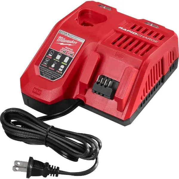 Milwaukee 48-59-1808 M18™ & M12™ Rapid Charger for Work, Redlink Intelligence, Charges Batteries & Battery Packs Up to 40% Faster, Charges Battery Packs Up To 40% Faster
