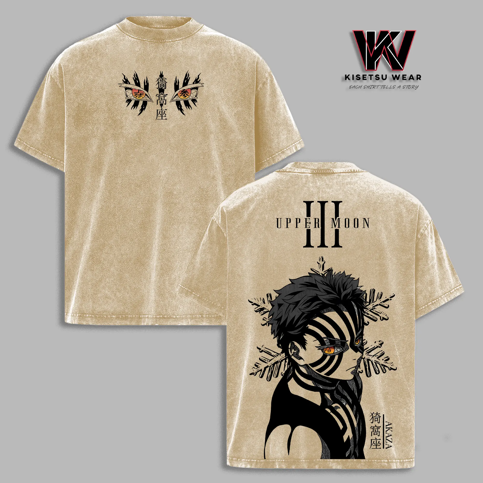 Akaza Upper Rank 3 Graphic Tee, Vintage Washed Oversized Shirt 