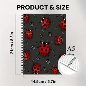 New Arrival Bestselling Ladybug Notebook, Sketchbook, Spiral Coil Journal, Memo Pad, Writing Book, Cross-Border