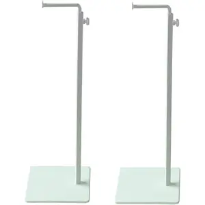 2 Pack Metal Single Side Adjustable Handbag Purse Display Stand Rack White