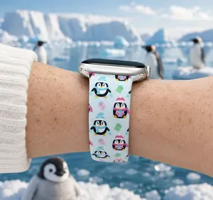 Cute Penguin Winter Watch Band | Compatible with Apple Watch, Samsung Galaxy Watch & Select Garmin Models