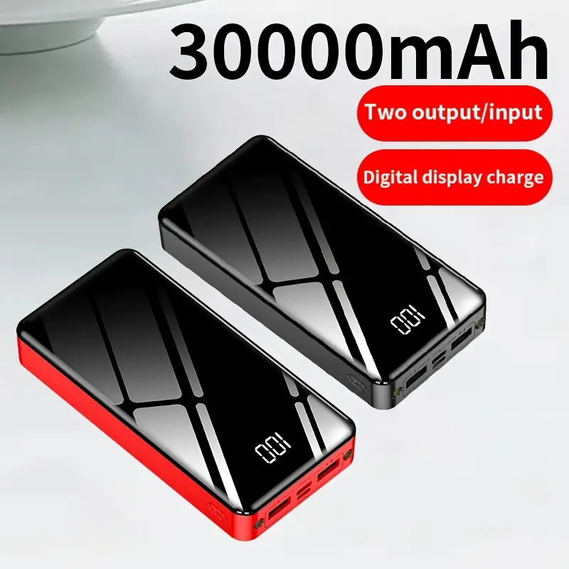[30000mAh  High Capacity Power Bank]Dual Input/Output|Fast Charging|LED Display + Flashlight|Universal Compatibility|Business Travel & Outdoor Essential Phone Smartphone Chargeable