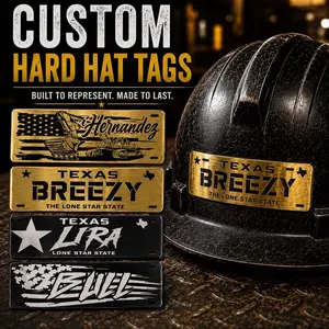 Custom Hard Hat Name Tag Stainless Steel | Veteran Made Personalized Welder & Refinery Name Tag | Polished Metal Badge for Tradesmen, Linemen & Blue Collar Workers