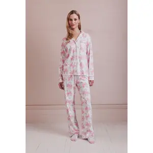 Doily Beaux Long Sleeve Polo Pajamas