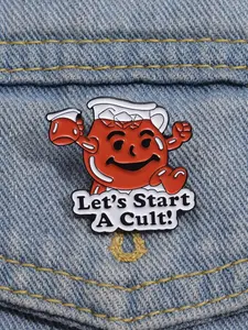 Cartoon Cooler Water Bottle Design Brooch, Cute Letter Design Brooch, Flower Brooch Pin, Fashion Accessories for Women & Men, Creative Gift, Mother's Day Gift, Gifts for Wife, Diy Hat Pins, Rooster Hat Pin