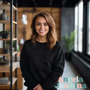 Black Stronger Than The Storm Embroidered Sweatshirt